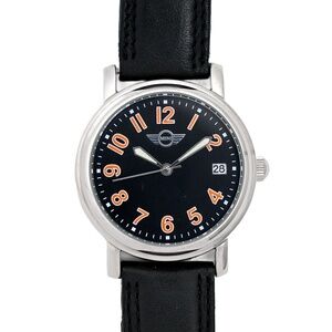 Mini Cooper Vintage Wrist Watch 35mm Orange And Black Dial